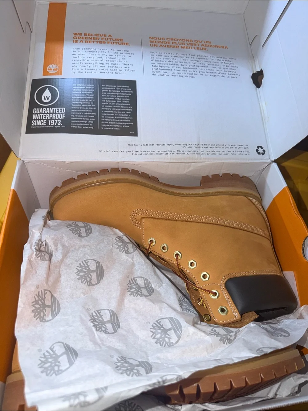Timberland Premium 6-Inch Waterproof Boots Wheat Nubuck Men’s Size 11